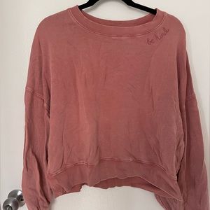 Z Supply Red Be Mind Crewneck Sweatshirt